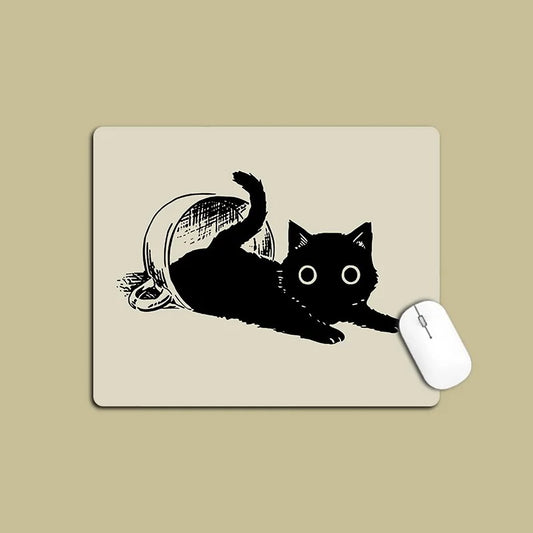 Cat Mouse Mat With Playful Cat Design On It